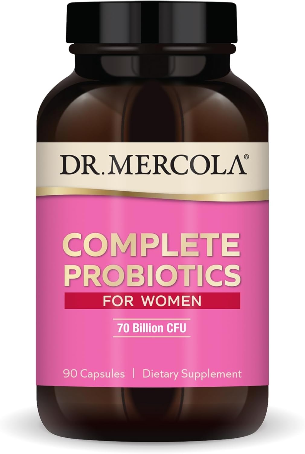 Dr. Mercola Complete Probiotics for Women - Supports Gut, Vaginal & Immune Health - Contains Lactobacillus Strains - Non-GMO, Gluten-Free & Soy-Free - 90 Capsules (90 Servings)
