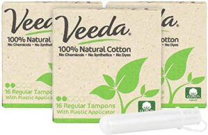 Veeda 100% Natural Cotton Tampons &...