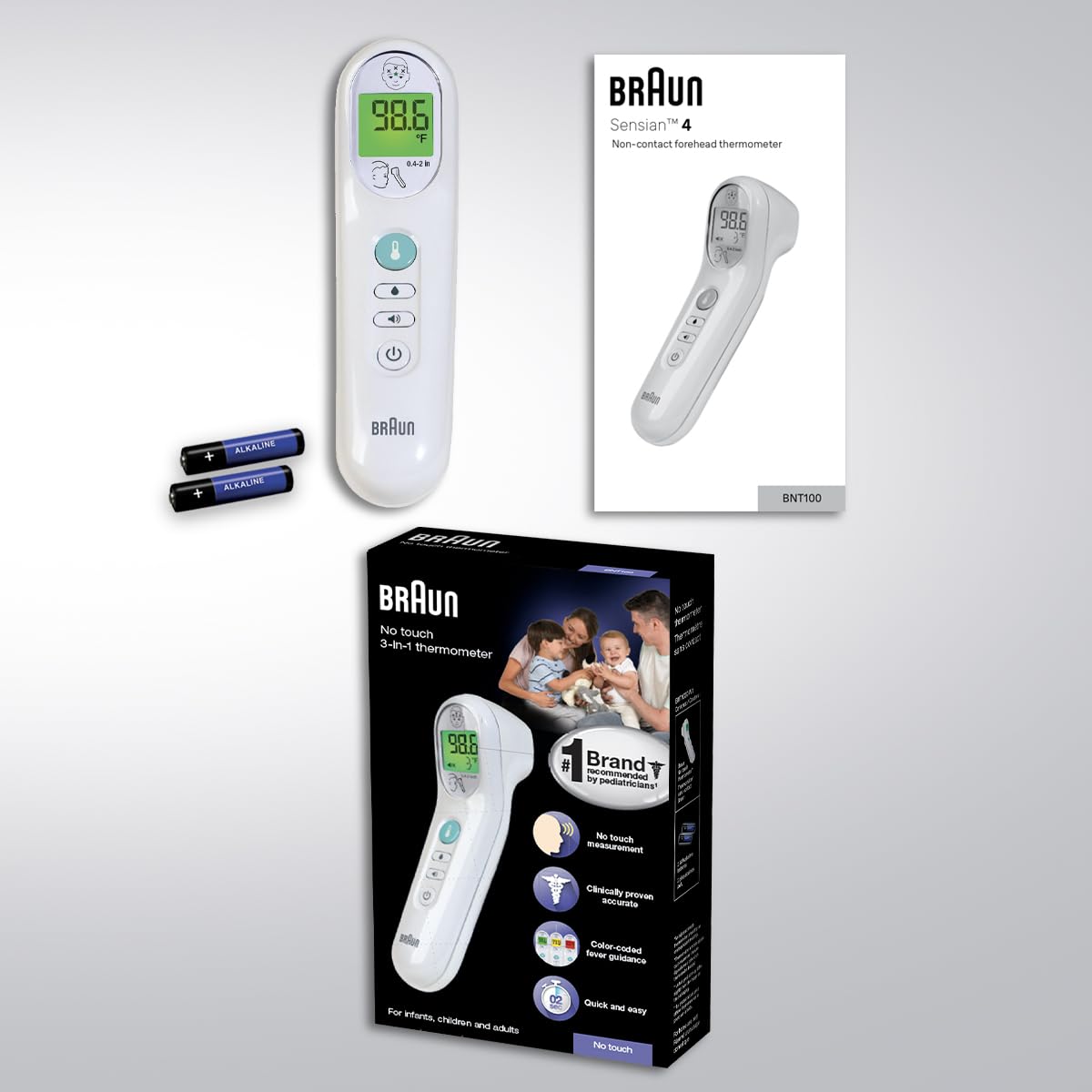 Braun No Touch 3-in-1 Thermometer for Adults, Kids, Babies | Measure Forehead, Liquid, Food Temps, Adult & Baby Thermometer, Professional Accuracy, Color Coded Fever Guidance - Image 7