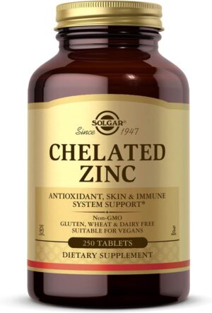 Solgar Chelated Zinc, 250 Tablets &...