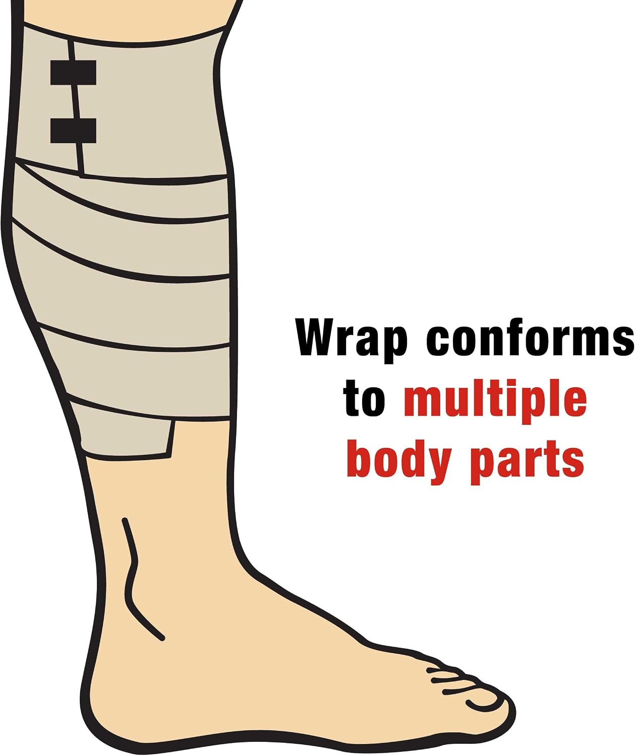 ACE 3 Inch Elastic Bandage with Clips, Beige, Great for Elbow, Ankle, Knee and More, Ideal for Sports, Comfortable design with soft feel, Wash and Reuse | Great for Elbow, Ankle, Knee, Ideal for Sports, Comfortable Design with Soft Feel, Wash and Reuse - Image 3