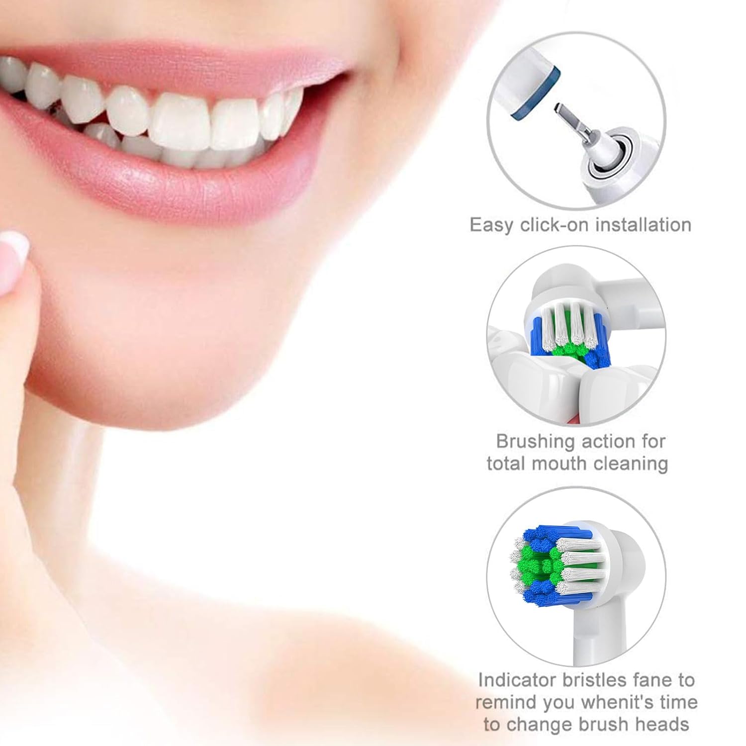 Replacement Toothbrush Heads Compatible with Oral B Braun, 12 Pcs | Professional Electric Toothbrush Brush Heads, Compatible with Oral B Replacement Heads Refill, 7000/Pro 1000/9600/500/3000 - Image 4