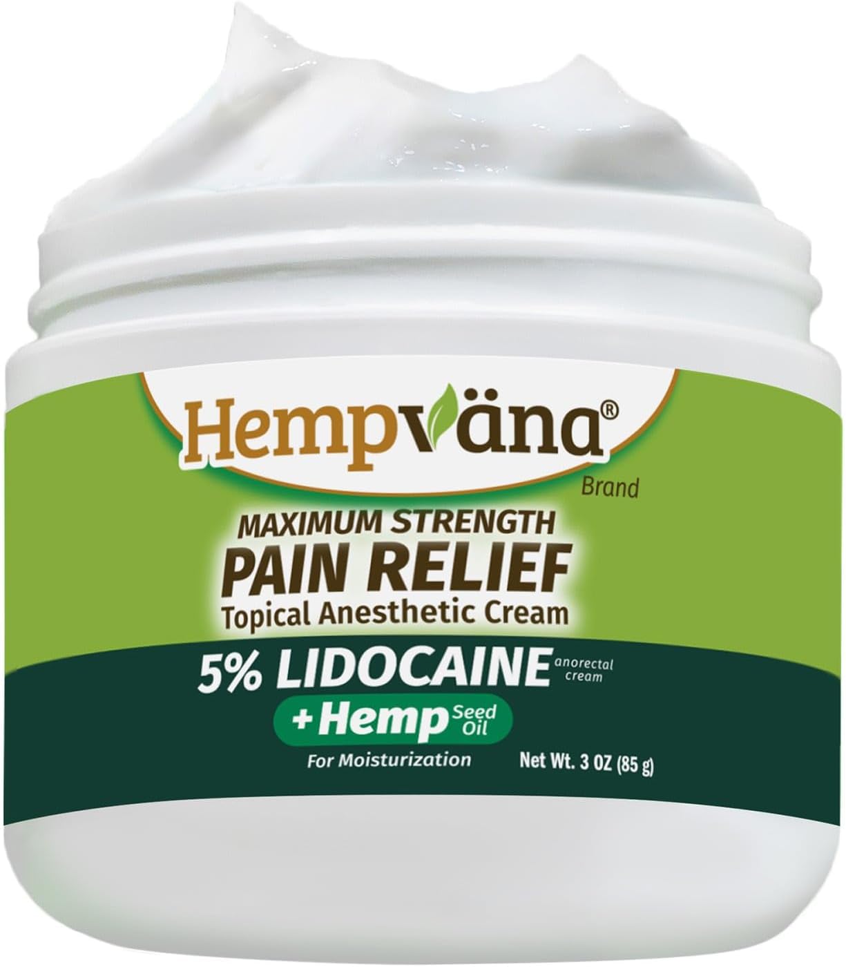 Hempvana Lidocaine 5% Relief Cream,...