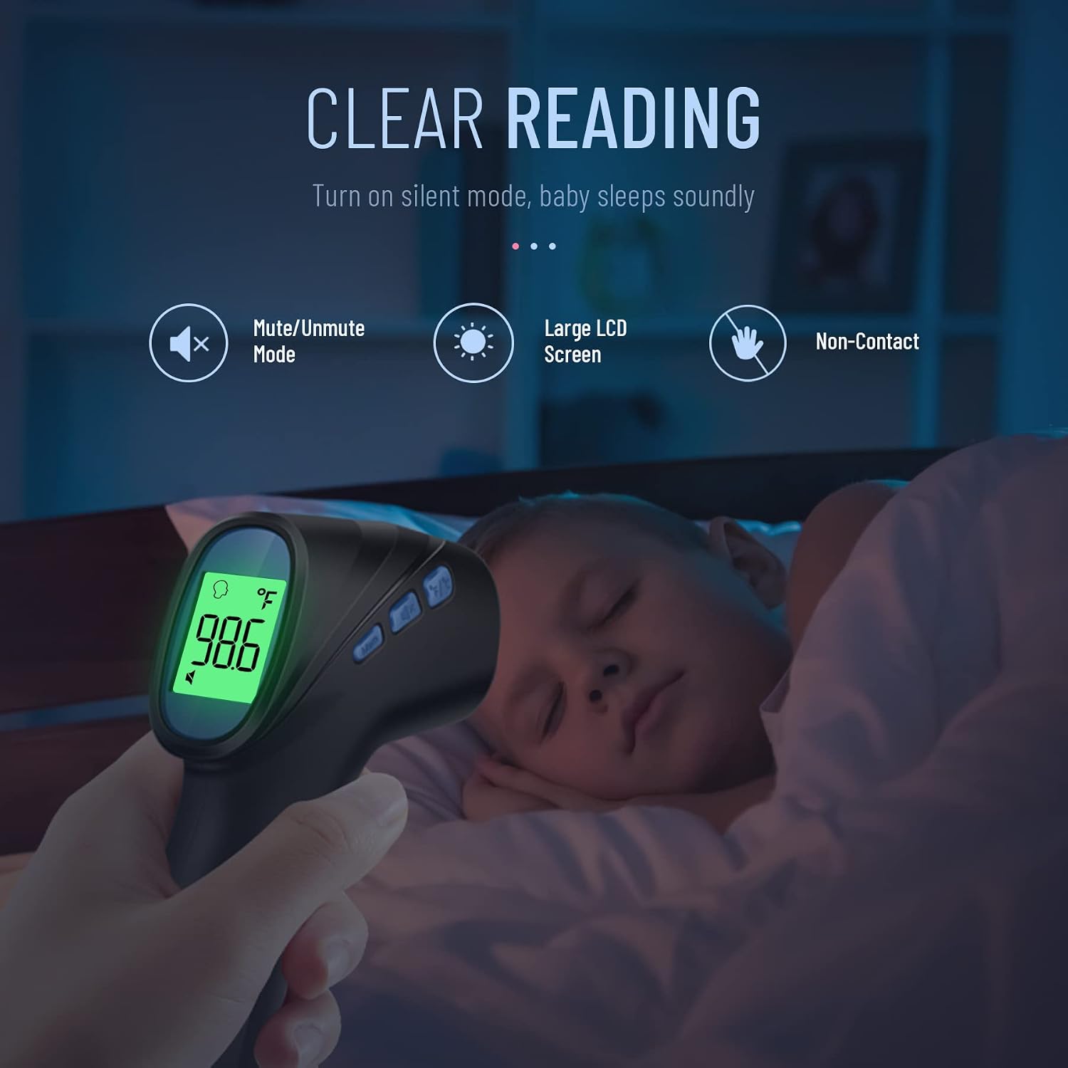 Forehead Thermometer for Adults and Kids, Non Contact, 1s Result (Black) | 3-Color Fever Alarm, 35 Memory Recalls, 2-in-1 Mode, Silent Mode, Large & Clear Backlit Display, FSA Eligible, Easy to use - Image 5