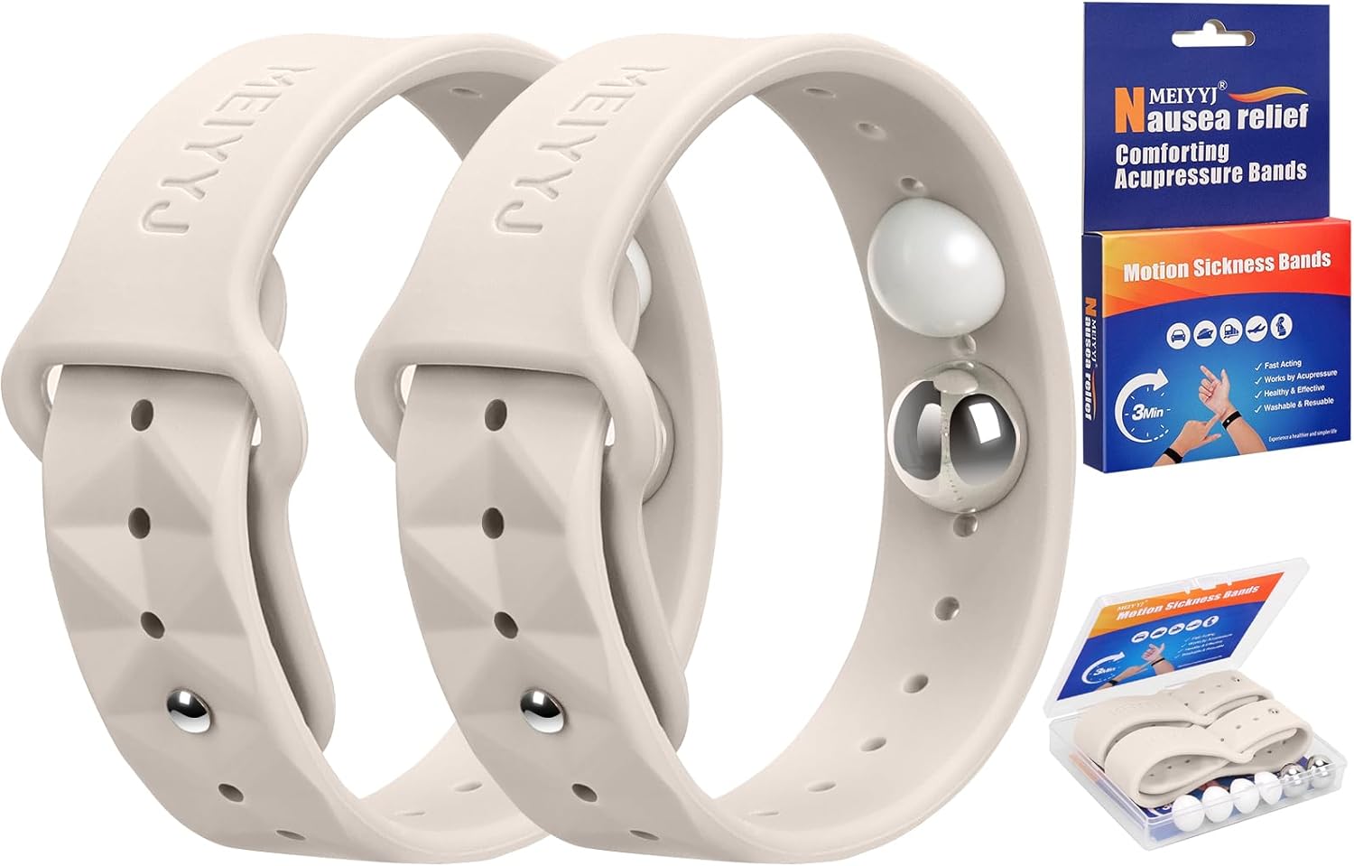 Motion Sickness Bracelets for Adults & Kids Sea Sickness Wristbands for Travel Anti Nausea Bands for Motion & Morning Sickness Relief for Pregnant Women-Ideal for Car Air Cruise Travel-Star Light