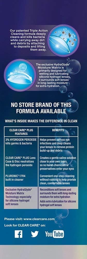 CLEAR CARE PLUS Cleaning & Disinfecting Contact Lens Solution 12 Oz, 2 Pack - Image 8