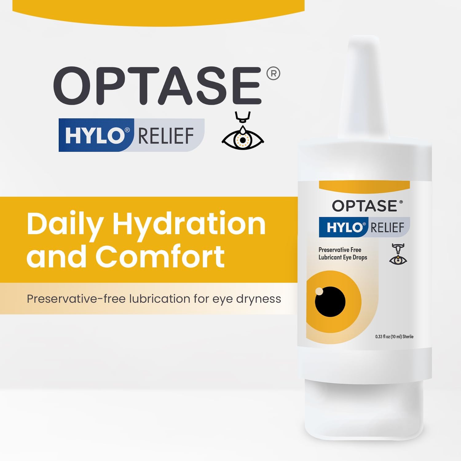 Optase® HYLO® Relief Dry Eye Drops, 0.33 fl oz | Preservative Free Eye Drops for Dry Eyes - One Click, One Drop Lubricant for Dryness - Contact Lens Compatible - 300 Drops - Image 3