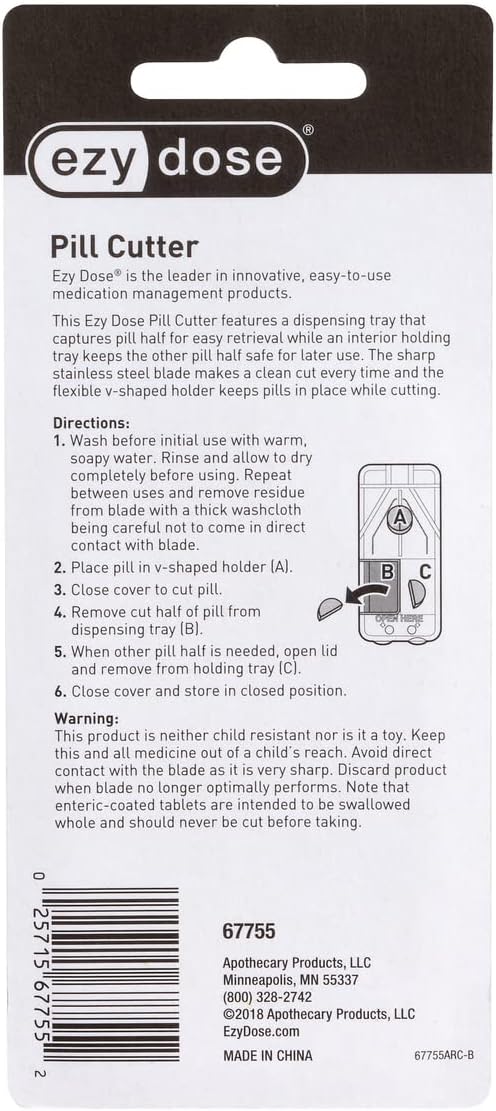 Ezy Dose Pill Cutter & Splitter, Built-in Pill Dispenser, Purple | Easy-Cut Stainless Steel Blade for Tablets, Vitamins, Medication, Portable Pill Cutter for Seniors, Pets, Travel-Size - Image 5