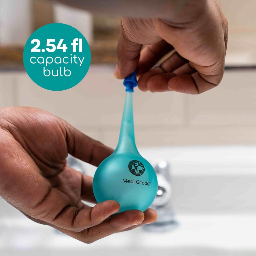 Medi Grade Ear Wax Removal Bulb Syringe 2.54 fl oz, Ear Cleaner Irrigation | Easy-squeeze ear syringe 75ml with quad stream tip, gentle ear cleaning tool for adults and kids, safe ear flushing at home - Image 7