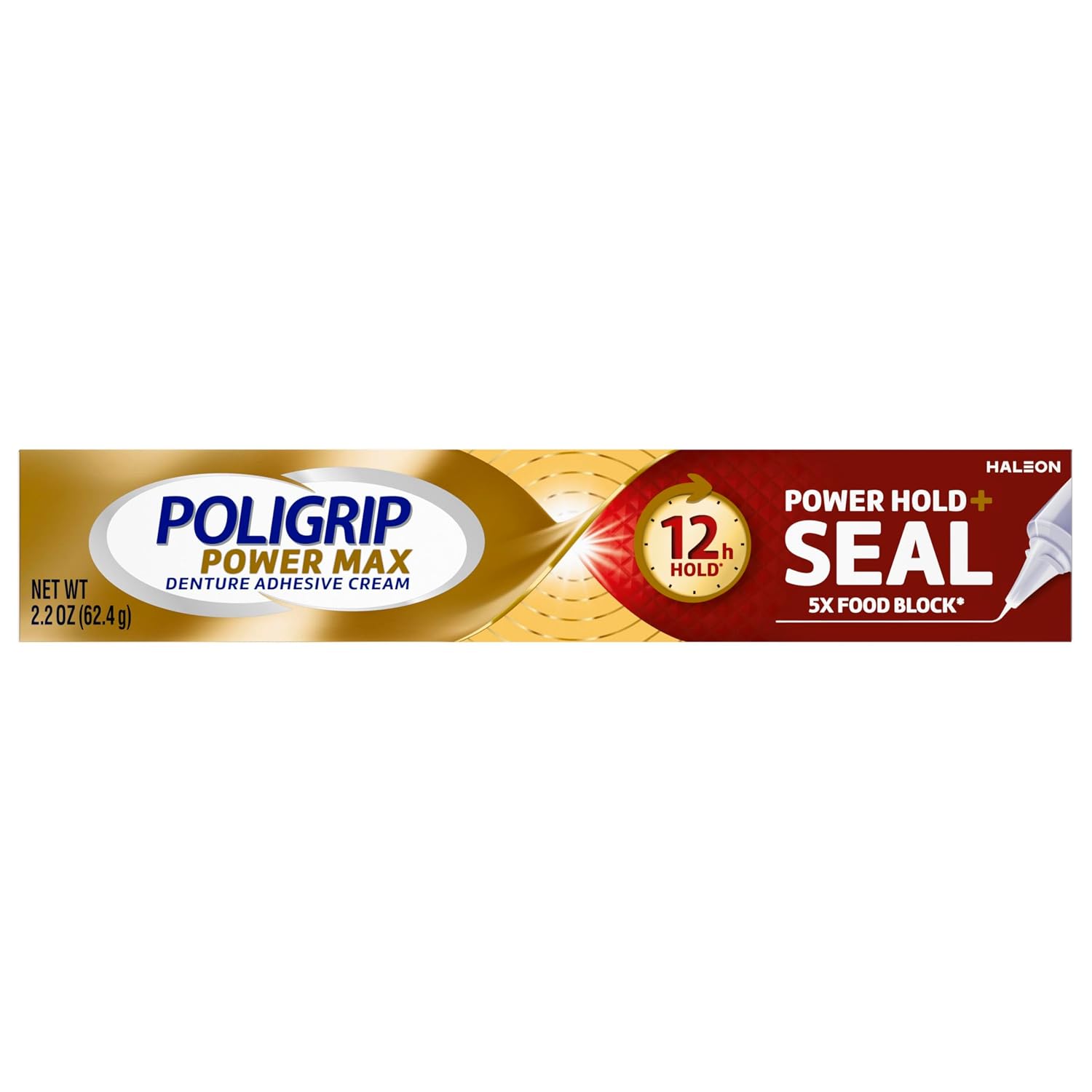Poligrip Power Max Power Hold plus Seal Denture Adhesive Cream, Denture Cream for Secure Hold and Food Seal, Flavor Free - 2.2 oz - Image 15