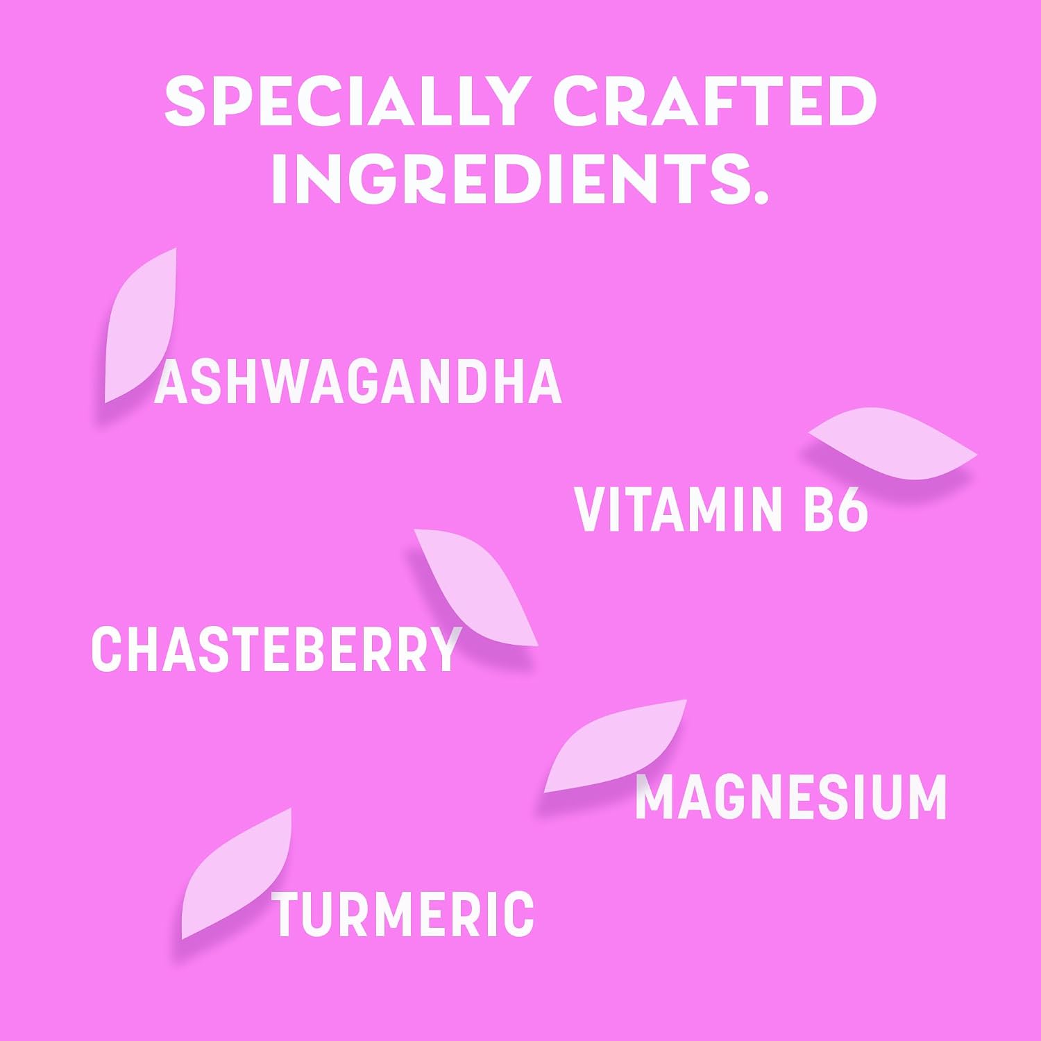 Pamprin Botanicals Supplement for PMS & Period Support, with Ashwagandha, Magnesium, Turmeric, Vitamin B6, Chasteberry, 22 Count - Image 3