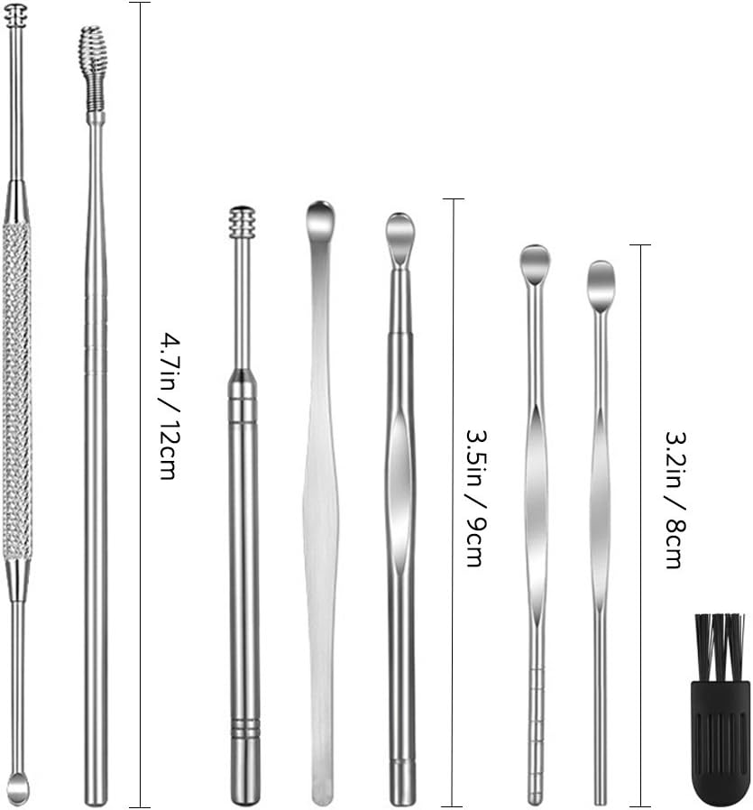 8 Pcs Ear Pick Earwax Removal Kit, Geengle Ear Cleansing Tool Set, Ear Curette Ear Wax Remover Tool with a Cleaning Brush and Storage Box - Image 5