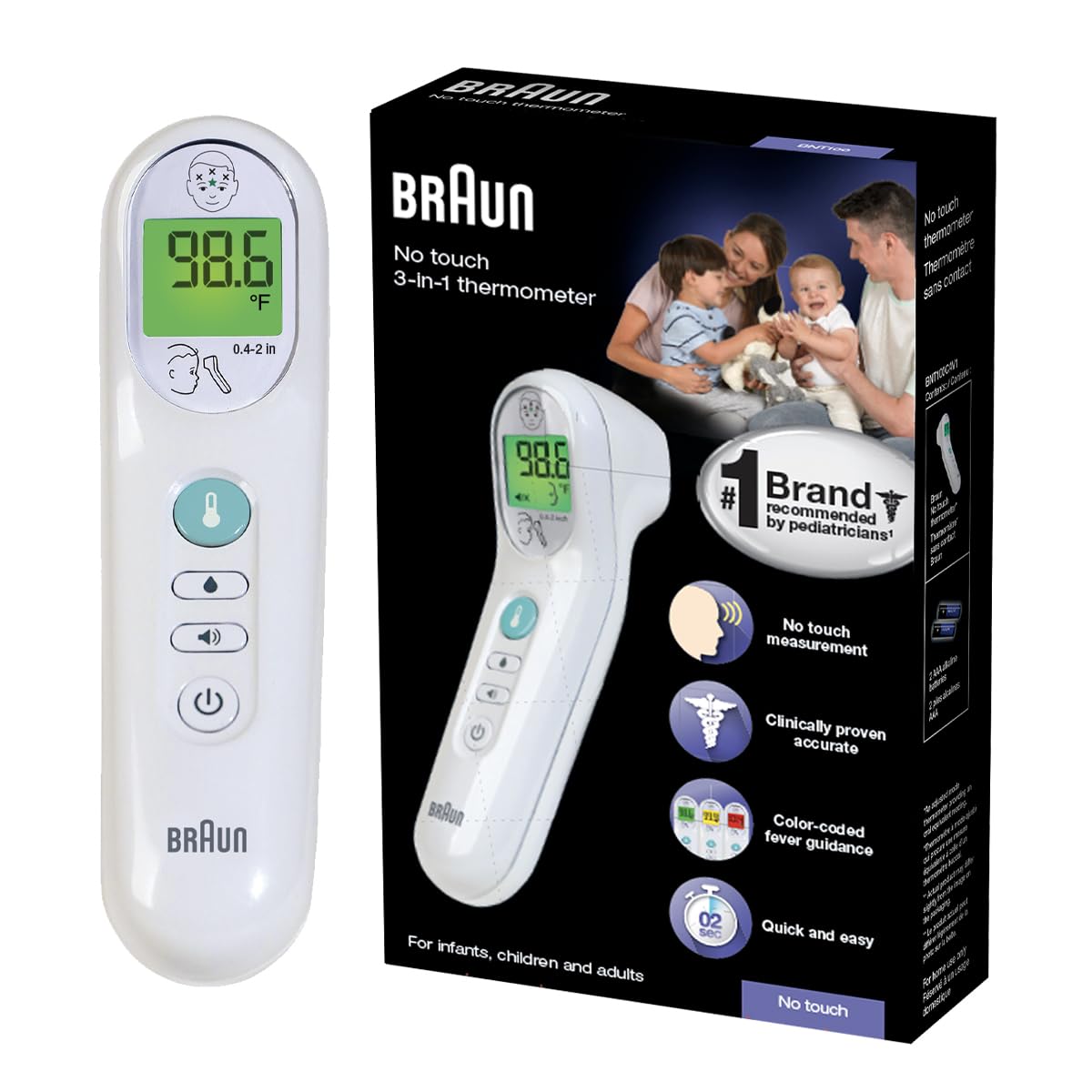 Braun No Touch 3-in-1 Thermometer f...