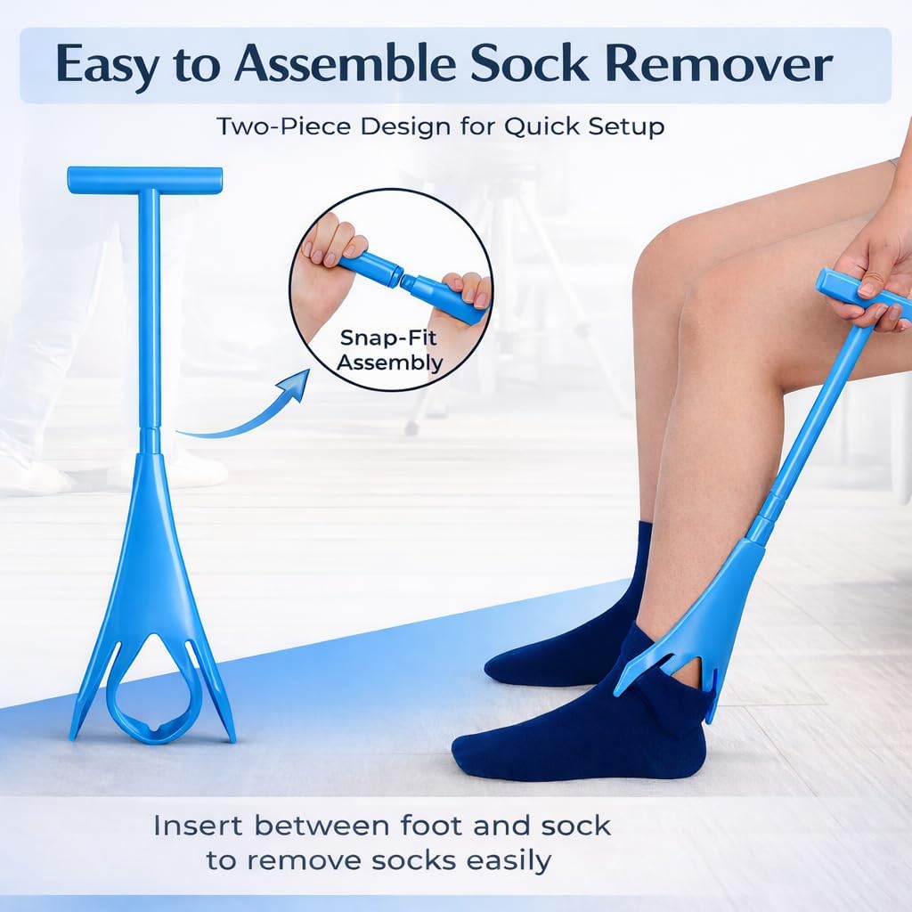 Sock Aid Kit for Seniors – Sock Puller, Leg Lifter Strap & Car Door Handle, Easy On Off Sock Helper, No Bending Dressing Aid for Elderly, Pregnant & Limited Mobility - Image 4