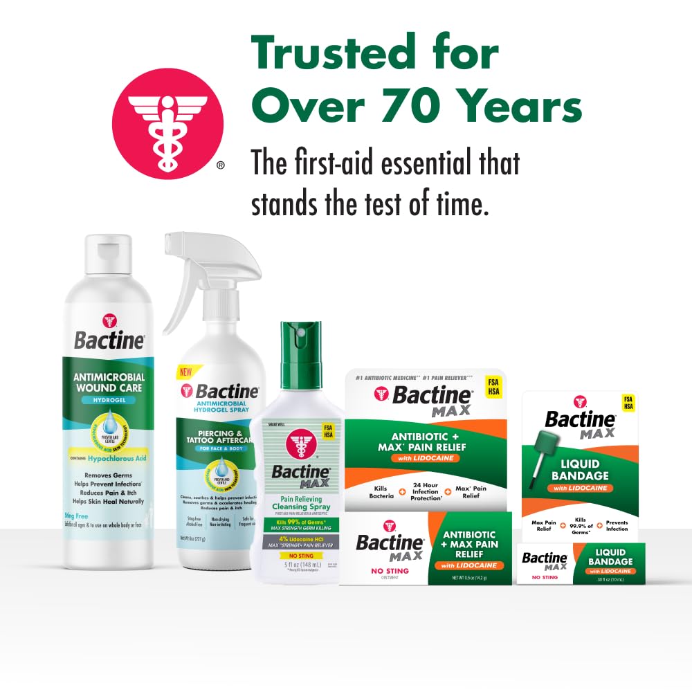 Bactine MAX Antibiotic + Pain Relieving Ointment - Antibiotic Ointment with Lidocaine - Pain + Itch Relief for Minor Cuts & Scrapes & Burns - Lidocaine Numbing Cream - 0.5oz | Antibiotic Ointment with Lidocaine, Pain and Itch Relief for Minor Cuts, Scrapes, and Burns, Lidocaine Numbing Cream - Image 6