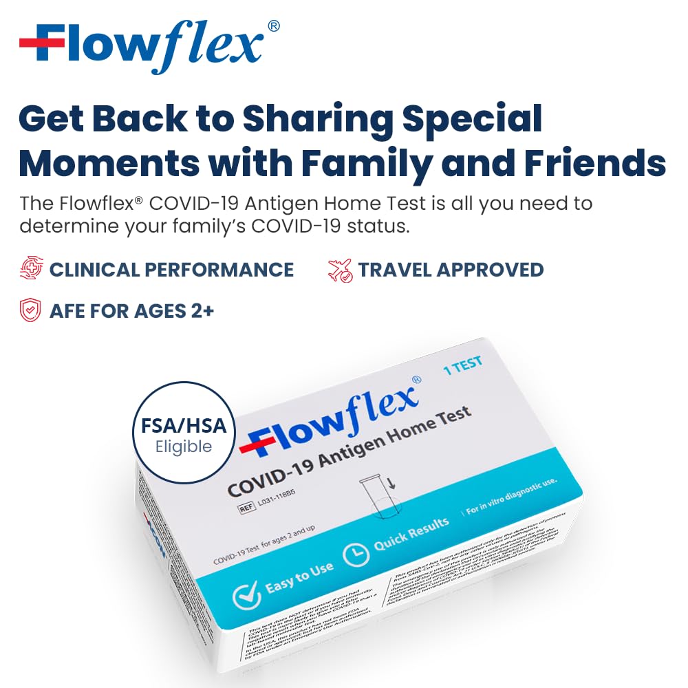 Flowflex COVID Home Test Kit (2 Test) | Rapid Results in 15 Minutes, Trusted OTC COVID-19 Antigen Testing Kit, FSA and HSA Eligible, Easy to Use & No Discomfort - Image 2