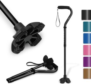 Self Standing Walking Cane Quad Bas...