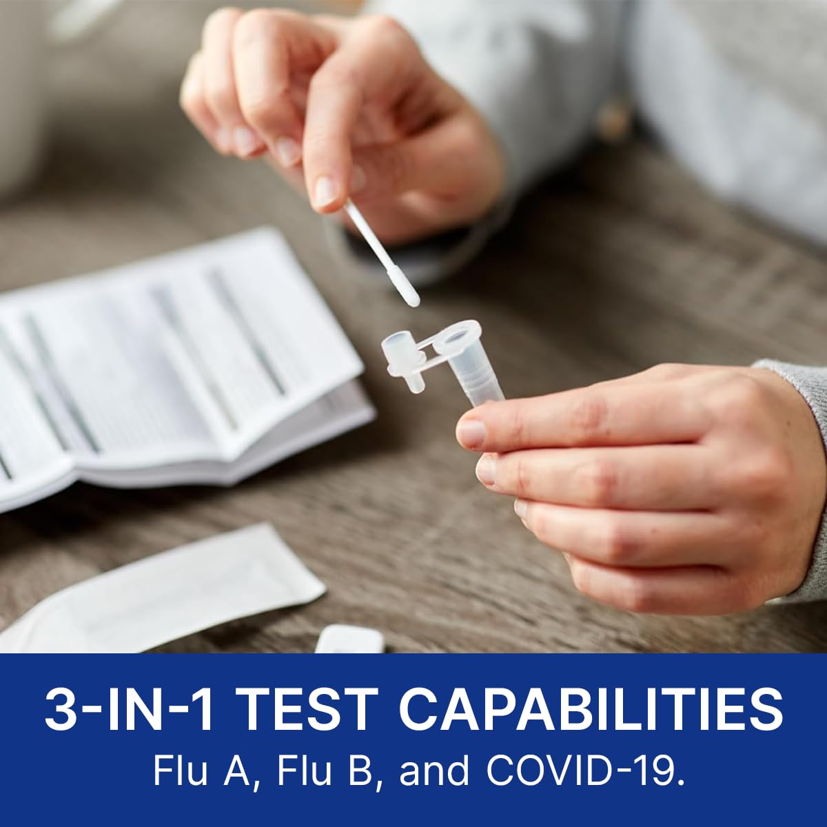 TyFast Flu A/B & COVID-19, At home 3-in-1 Rapid Test Kit, 4 Tests | Nasal Swab Self-Test, Easy-To-Use For Adults And Kids, EUA Authorized OTC, Results In About 10 Minutes - Image 7