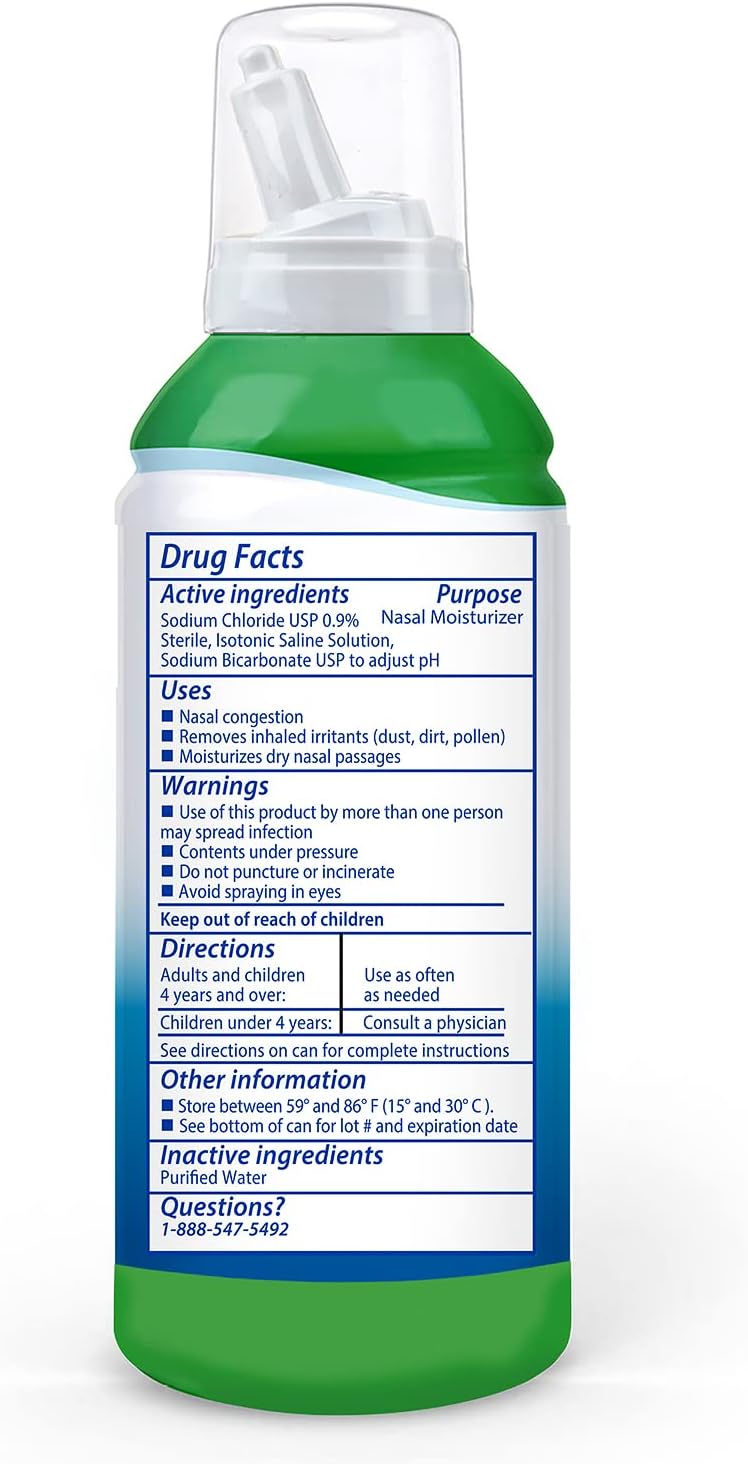 SinuCleanse Daily Care Sterile Saline Fine Mist Nasal Spray, 4.5 Oz, 2 Pack | All-Natural Saline Spray Instantly Moisturizes & Relieves Everyday Nasal Congestion Due to Colds & Dry Air, Made in USA - Image 2