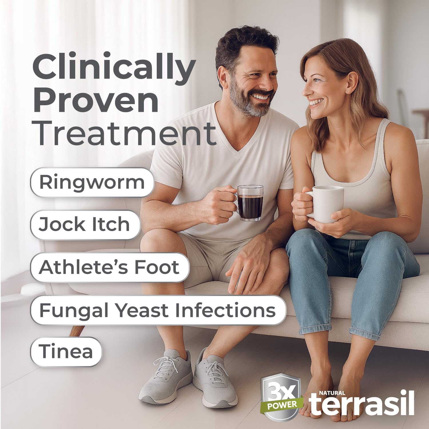 terrasil Clotrimazole Antifungal Cream Maximum Strength Treatment, 1.7oz | Fungal Yeast Infection, Athletes Foot, Jock Itch, Ringworm, Natural Ingredients, Anti Fungal Treatment for Skin and Feet - Image 2