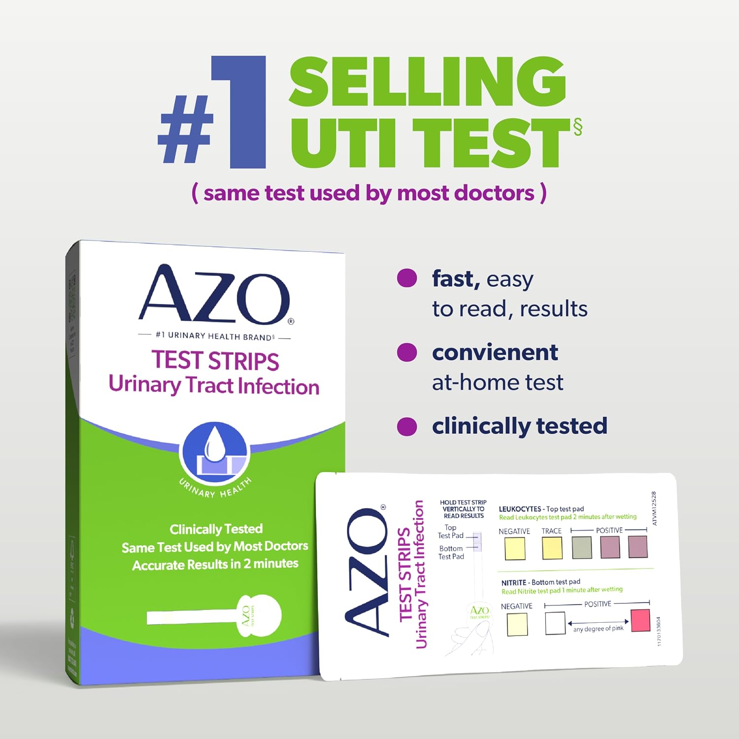 AZO Urinary Tract Infection (UTI) Test Strips, Results in 2 Mins, 3 Count | From the #1 Urinary Health Brand± Clinically Tested At Home UTI Test Strips For Women, Convenient, Fast Easy to Read Results - Image 3