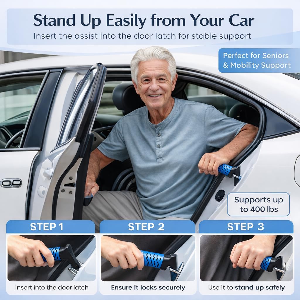 Sock Aid Kit for Seniors – Sock Puller, Leg Lifter Strap & Car Door Handle, Easy On Off Sock Helper, No Bending Dressing Aid for Elderly, Pregnant & Limited Mobility - Image 6
