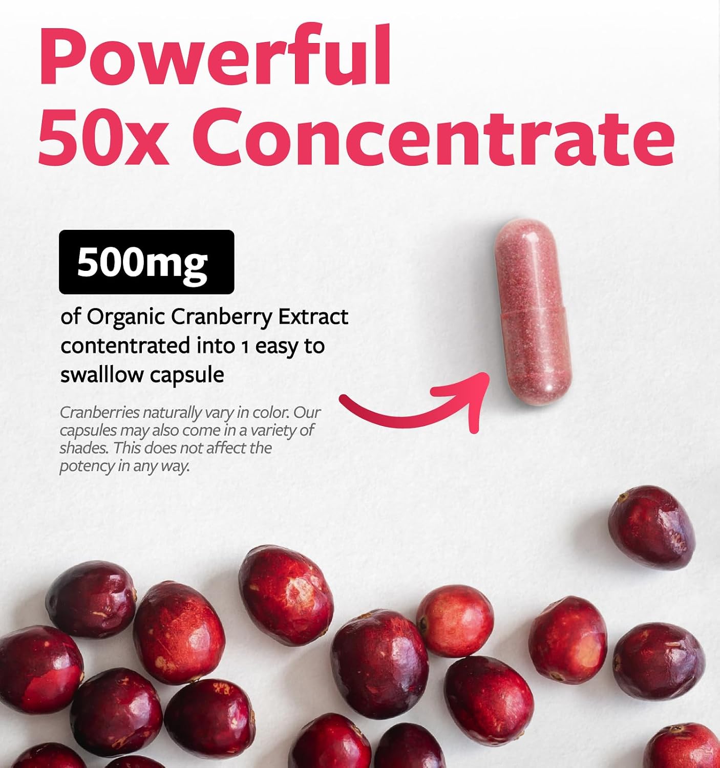 Organic Cranberry Pills for Women 500mg 50:1 Cranberry Concentrate Per Cap | Supports Urinary Tract Bladder and Kidney Health - Vegan Non-GMO USDA Organic & North American Sourced (2 Month Supply) - Image 6