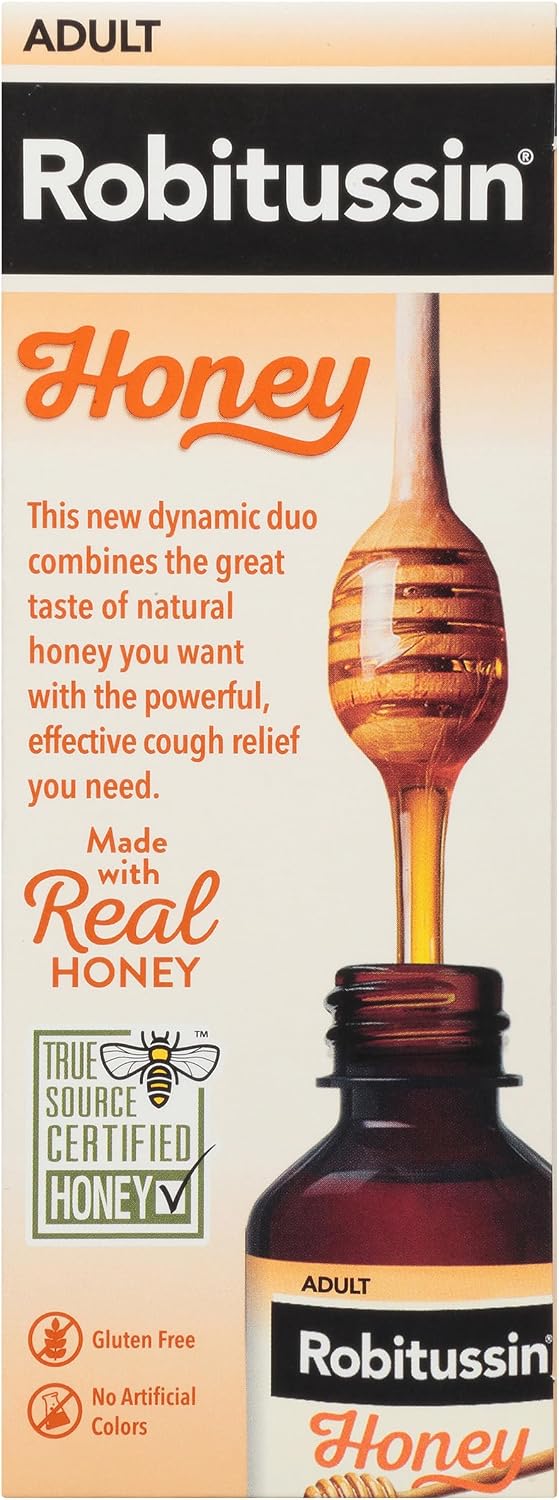 Robitussin DM Maximum Strength Cough Medicine, 8 fl oz, 2 Pack | Made with Real Honey for Flavor, Adult Cough Suppressant and Expectorant, Cough Plus Chest Congestion - Image 14