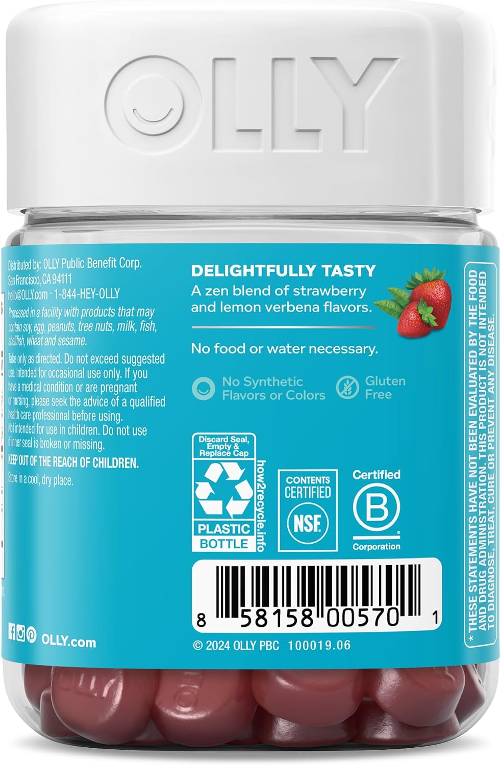 OLLY Goodbye Stress, Stress Support* Supplement, 50mg L-Theanine - 42 Count - Image 7