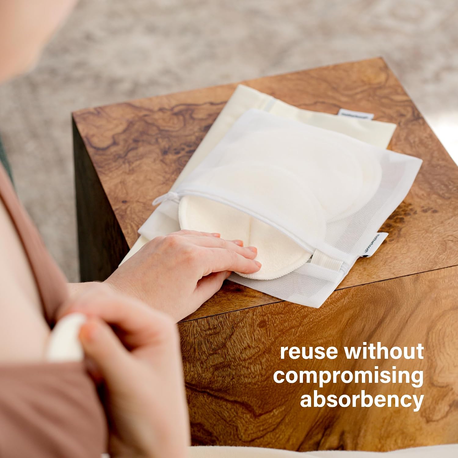 Motherhood Maternity Washable Nursing Pads – Reusable Bamboo Breast Pads for Breastfeeding, Leak Proof & Ultra Absorbent, Soft & Discreet, Includes Wet/Dry Bag & Laundry Bag, 12 Pack - Image 3
