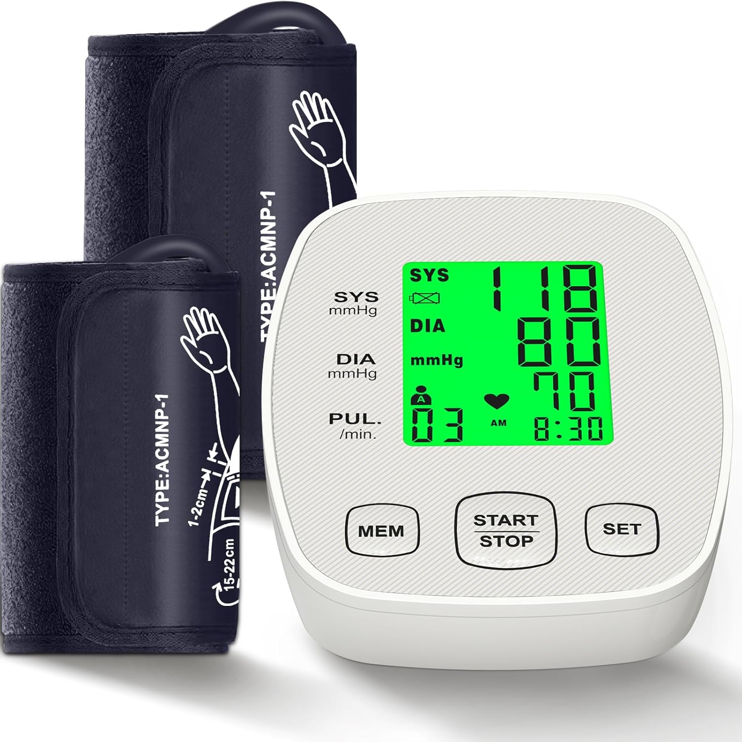 Arm Blood Pressure Monitor with 2 C...
