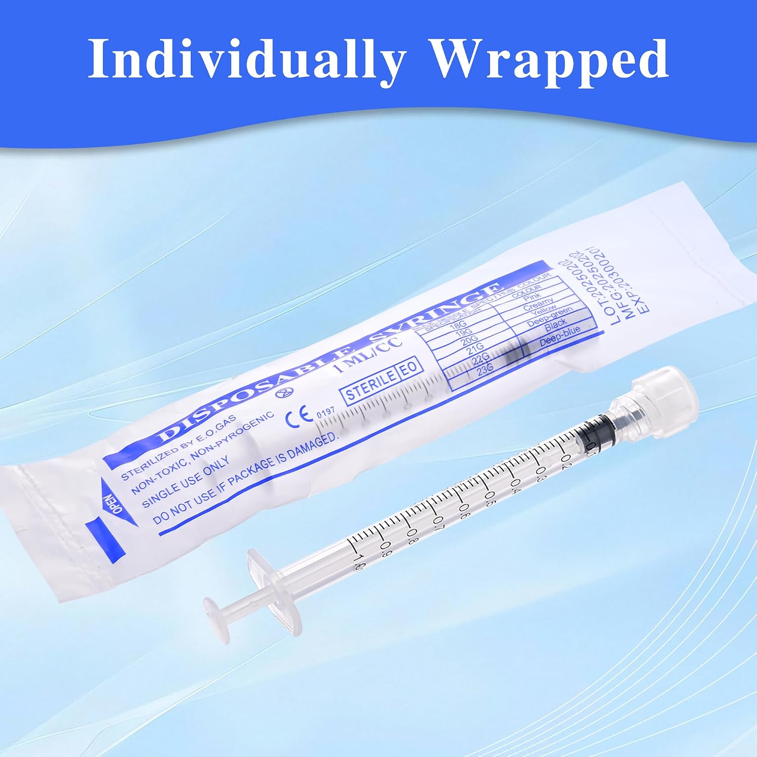 1ml Syringes Without Needle, 20Pack Plastic Syringe With Cap for Liquid, Measuring, Ink Refilling, Oil, Liquids Glue Applicator, Individually Sealed - Image 7