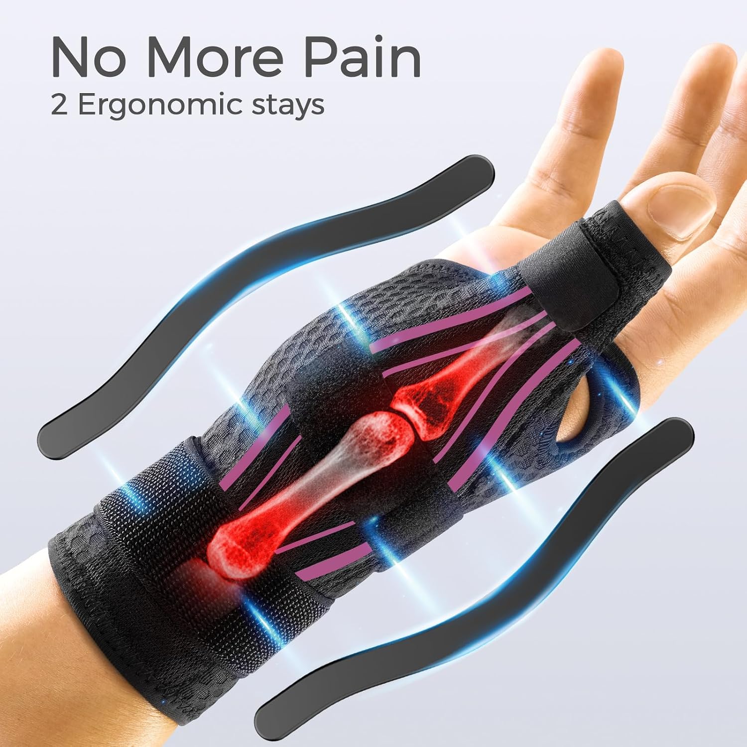 FREETOO Thumb and Wrist Brace Right Left Hand for Arthritis and Support | Thumb Spica Splint,Thumb Stabilizer;De Quervain Syndrome,Sprain,Tendinitis,Trigger thumb,CMC;Sleeping,Work,Type,Ergonomical - Image 2