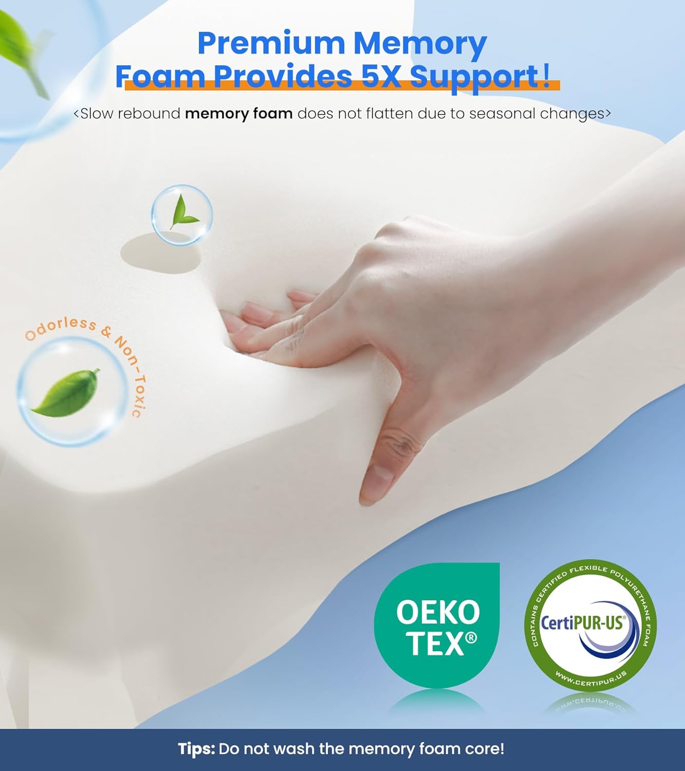 Ultra Pain Relief Cooling Pillow for Neck Support, Adjustable Cervical Pillow Cozy Sleeping, Odorless Ergonomic Contour Memory Foam Pillows, Orthopedic Bed Pillow for Side Back Stomach Sleeper - Image 6