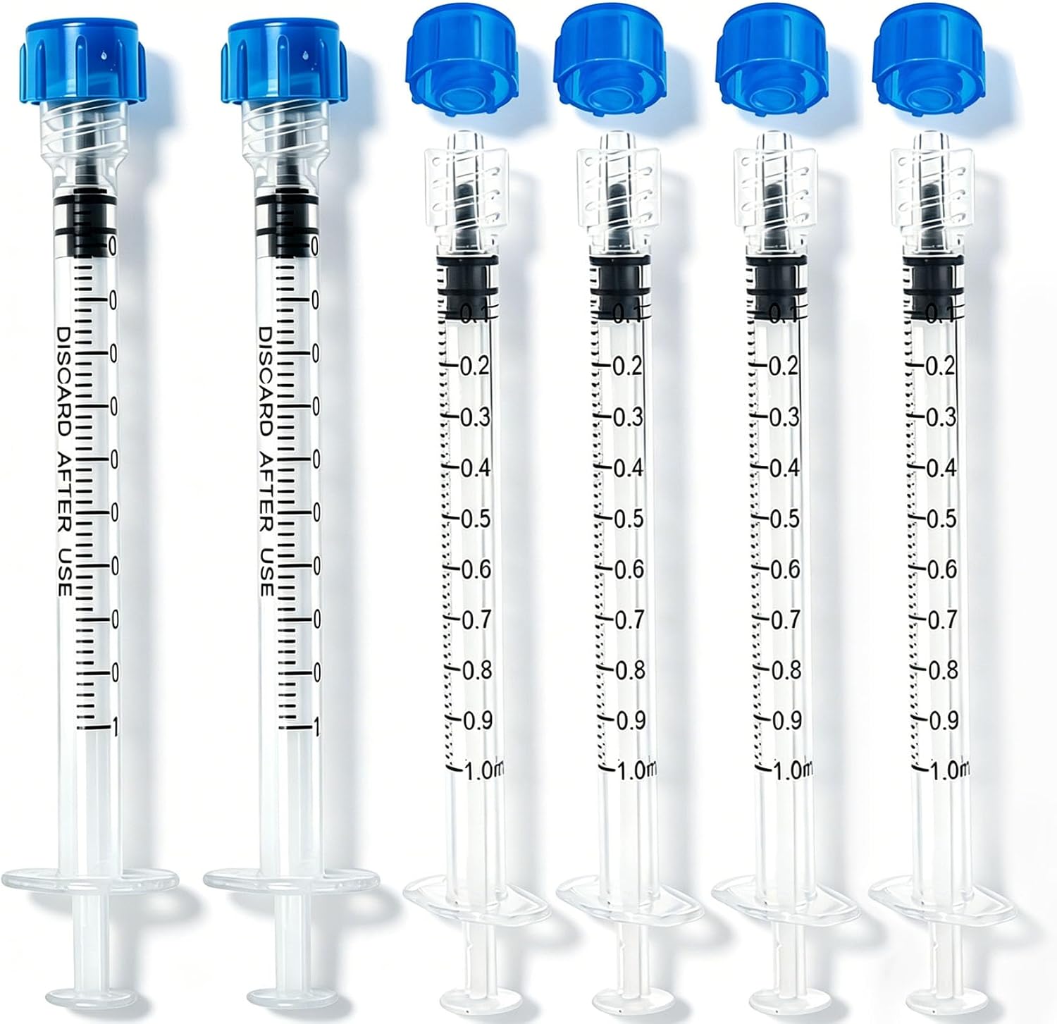 30 Pack 1mL Luer Lock Syringes without Needle - Sterile & Individually Wrapped, 1cc Syringe with Cap, Industrial & Lab Use