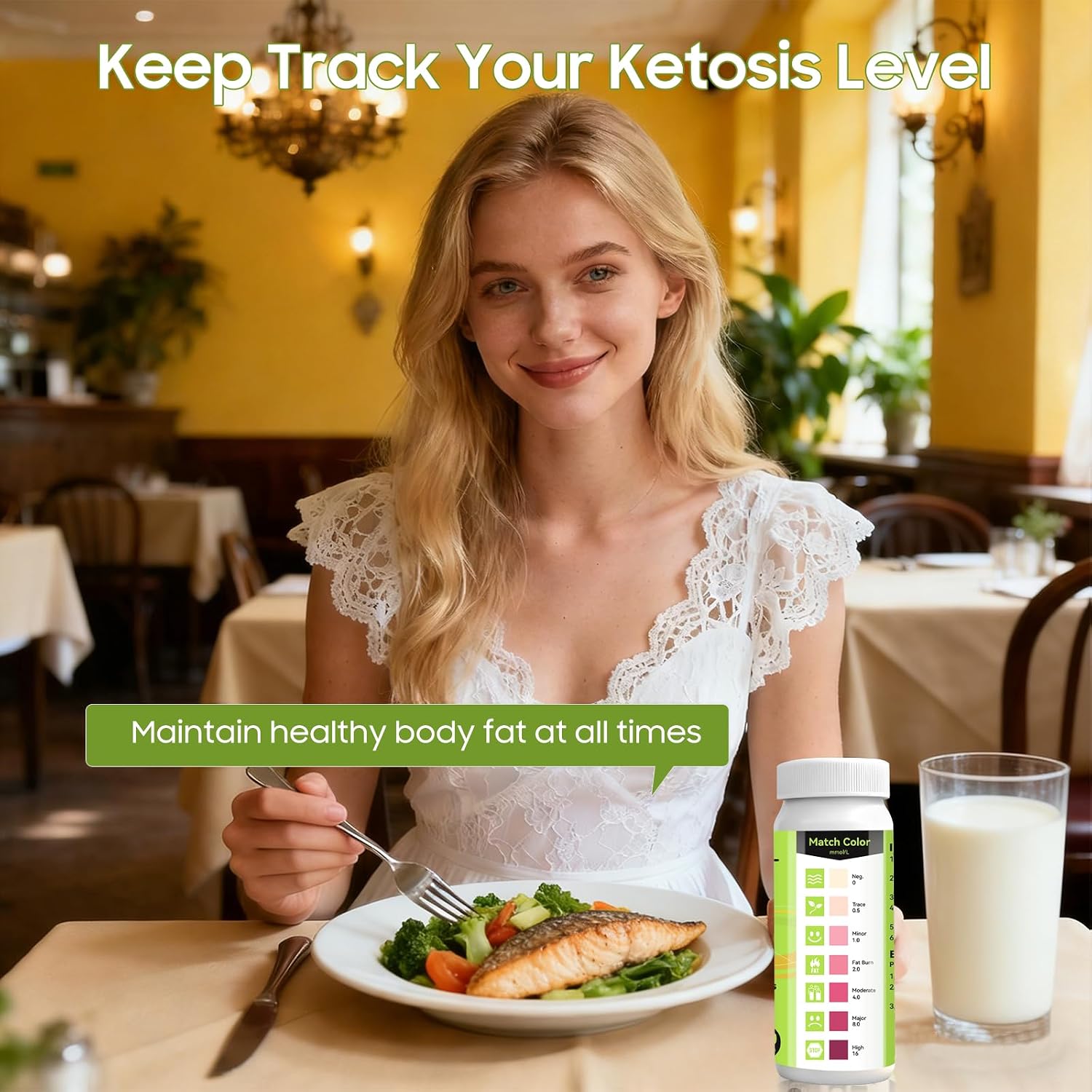 Ketone Test Strips 200 Count (100×2 Bottles) Urine Test for Monitor Ketosis | Upgraded 7-Color Accurate– Keto, Low-Carb, Atkins & Paleo Diet Tracker, Ketone Test Kit with Color Chart on Bottle - Image 7