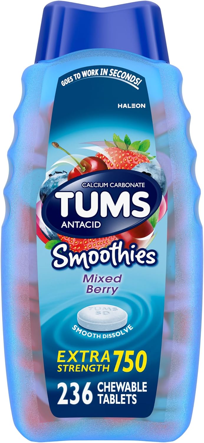 TUMS Smoothies Antacid Tablets, Hea...