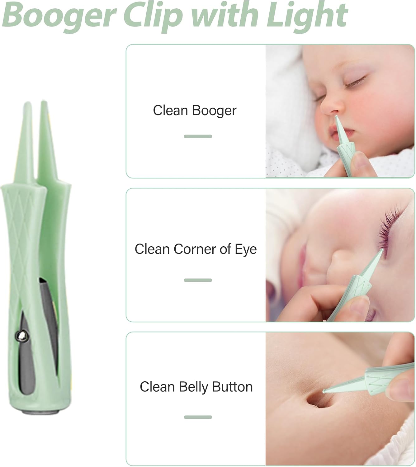 15 Pack Ear Wax Removal Tool Kit with Light - LED Ear Cleaning Kit, Ear Wax Removal for Kids and Adults, Ear Cleaning Tool, Ear Picker Spoon & Ear Tweezers & Spiral Spring Ear Spoon Green - Image 7