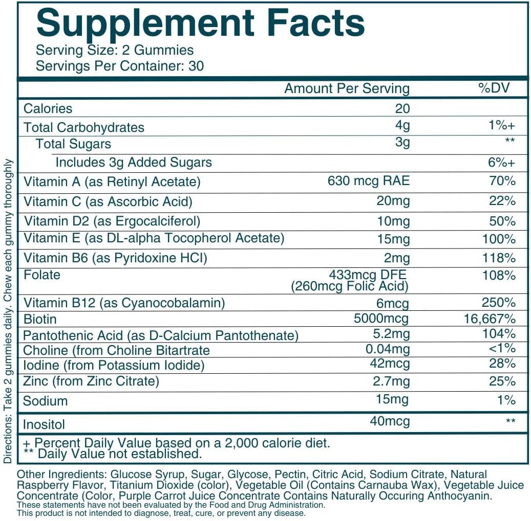 WEEM Hair Skin and Nails Gummies - Supports Healthy Hair - Vegan biotin Vitamins for Women & Men Supports Faster Hair Growth, Stronger Nails, Healthy Skin, Extra Strength (1) - Image 6