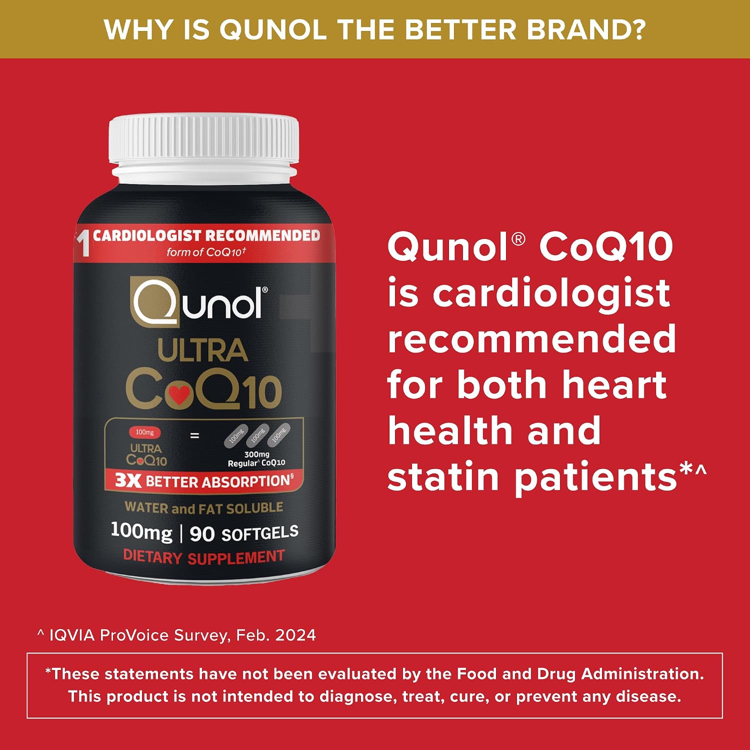 Qunol Ultra CoQ10 100mg, 3X Better Absorption, Antioxidant, 90 Softgels | #1 Cardiologist Recommended Supplement for Heart Health, Coenzyme Q10 Supplement to support Vascular Health & Cellular Energy - Image 5