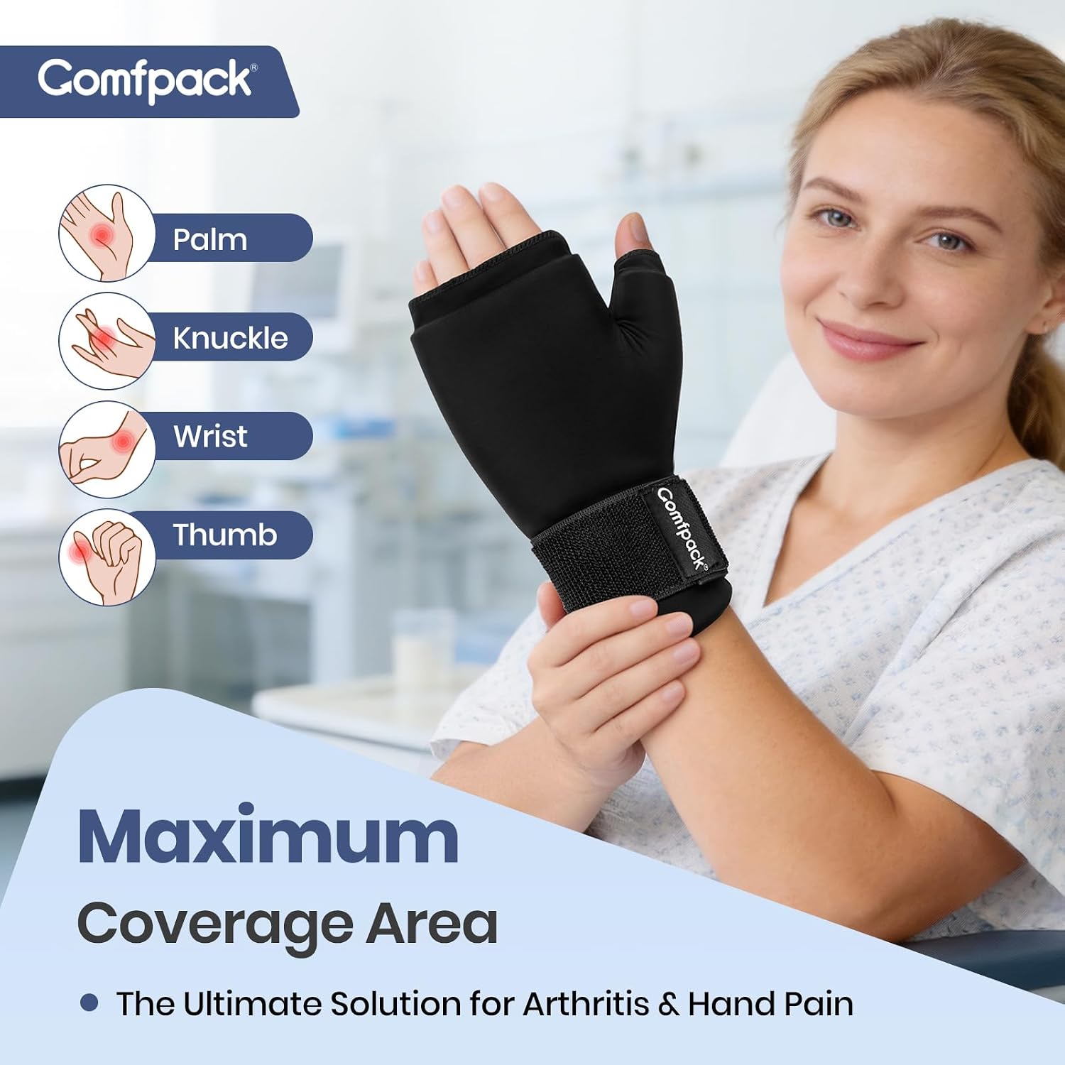 Hand Ice Pack Glove, Soft Gel Thumb Wrist Ice Pack for Arthritis | Reusable Hot Cold Therapy Compress, Ice Warp for Tenosynovitis, Swelling, Surgery, Tendonitis, Carpal Tunnel, Trigger Finger - Image 3