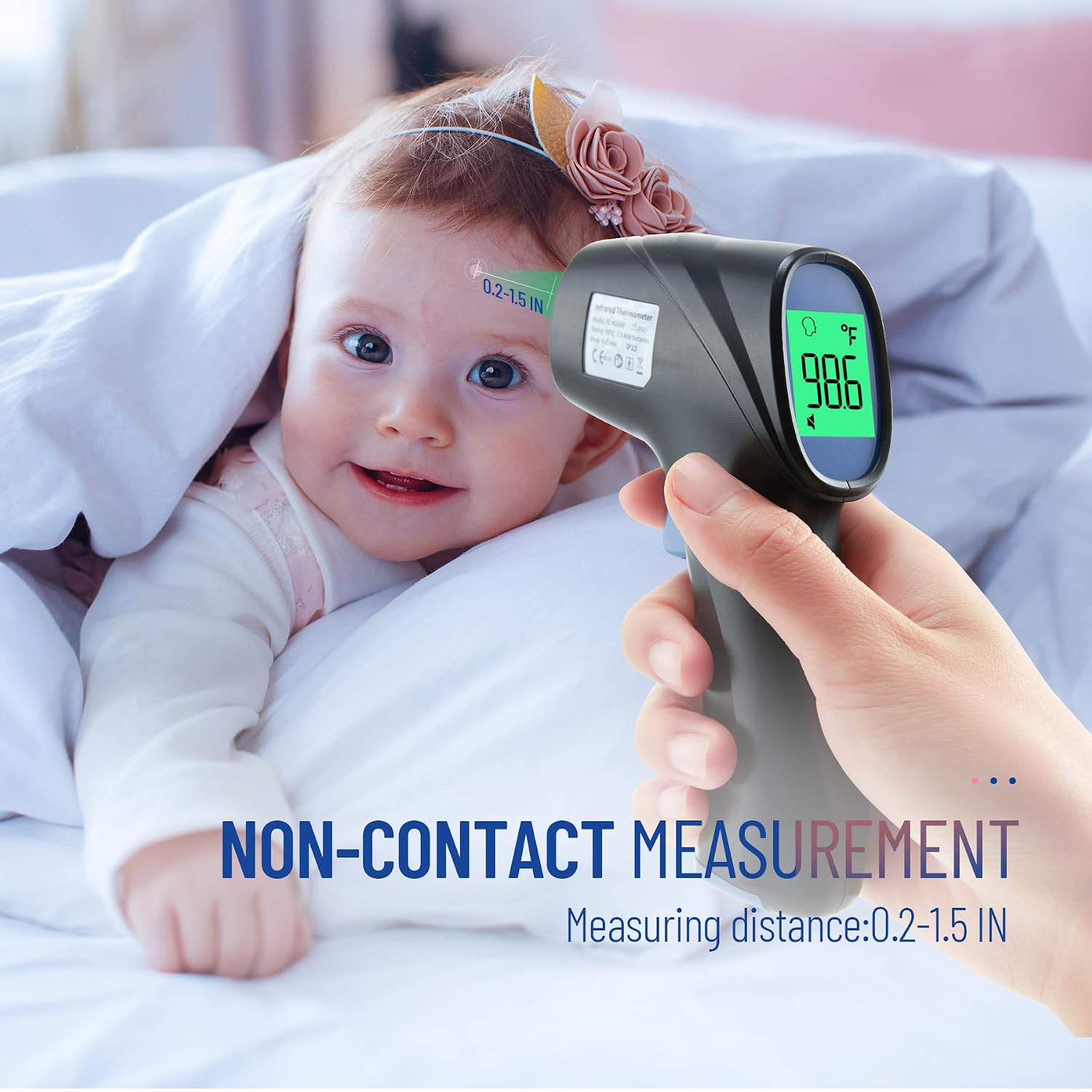 Forehead Thermometer for Adults and Kids, Non Contact, 1s Result (Black) | 3-Color Fever Alarm, 35 Memory Recalls, 2-in-1 Mode, Silent Mode, Large & Clear Backlit Display, FSA Eligible, Easy to use - Image 8