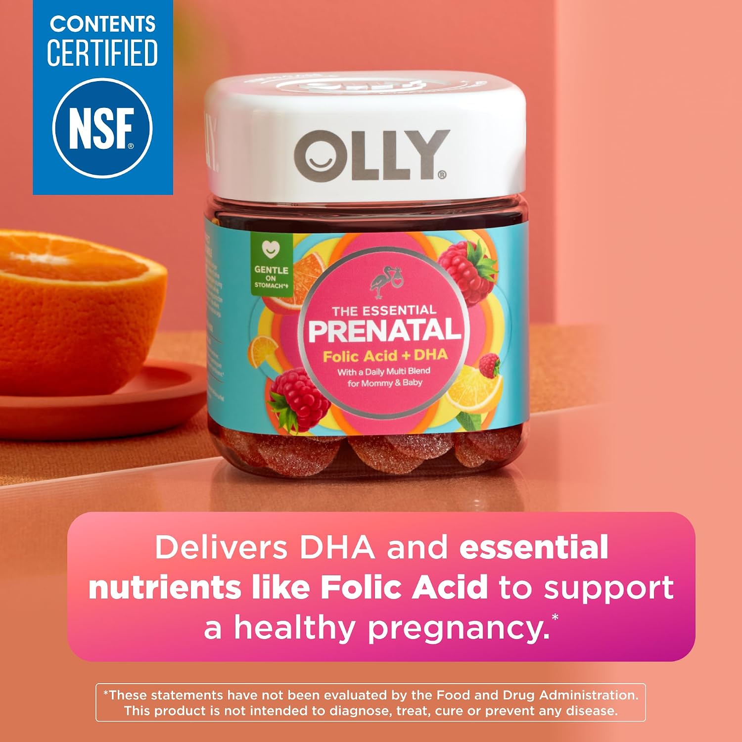 OLLY Prenatal Multivitamin Gummy, Daily Blend for Mommy & Baby - 60 Count - Image 3