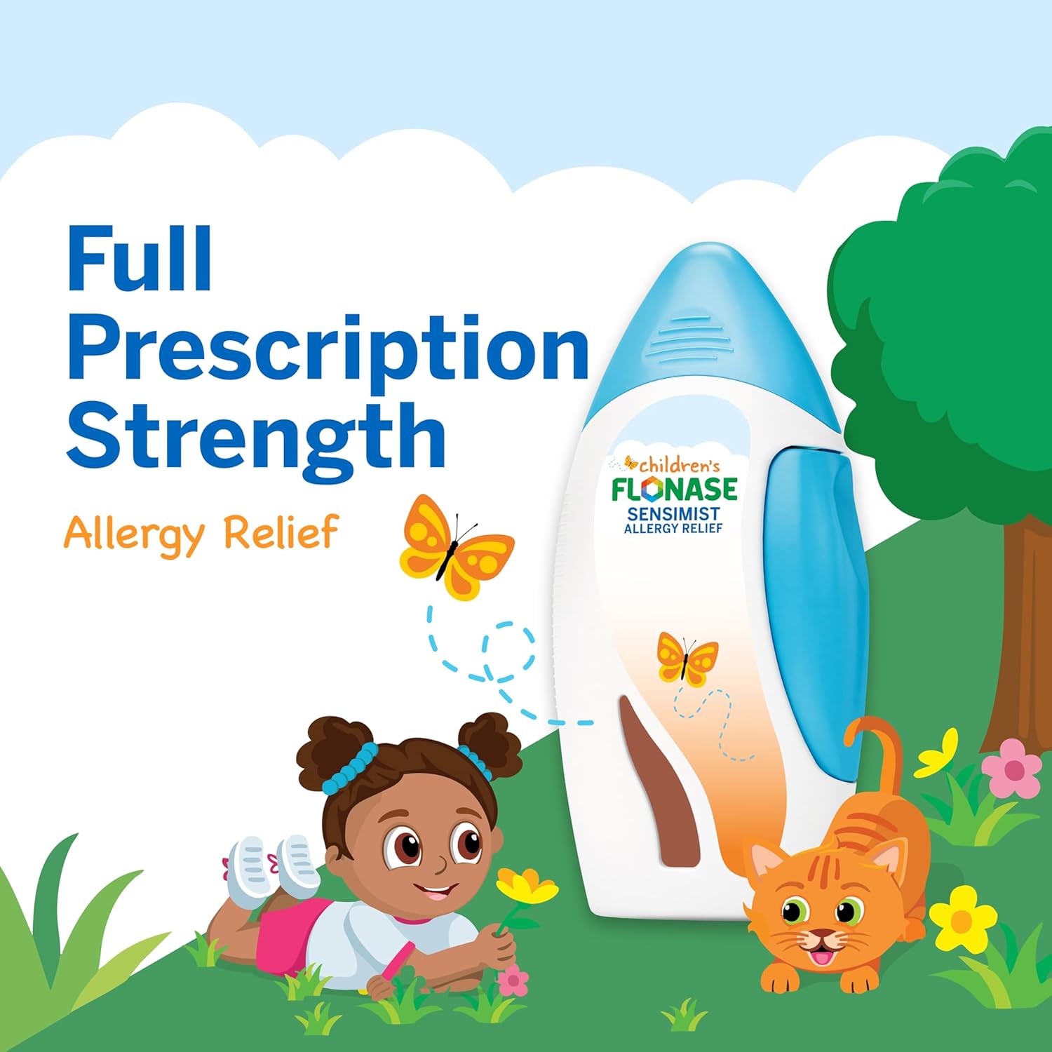 Flonase Children's Sensimist Allergy Relief Spray, 60 Sprays | Fluticasone Propionate Nasal Spray, Multi-Symptom Relief, 24-Hour Non-Drowsy Allergy Relief, Full Prescription Strength - Image 3