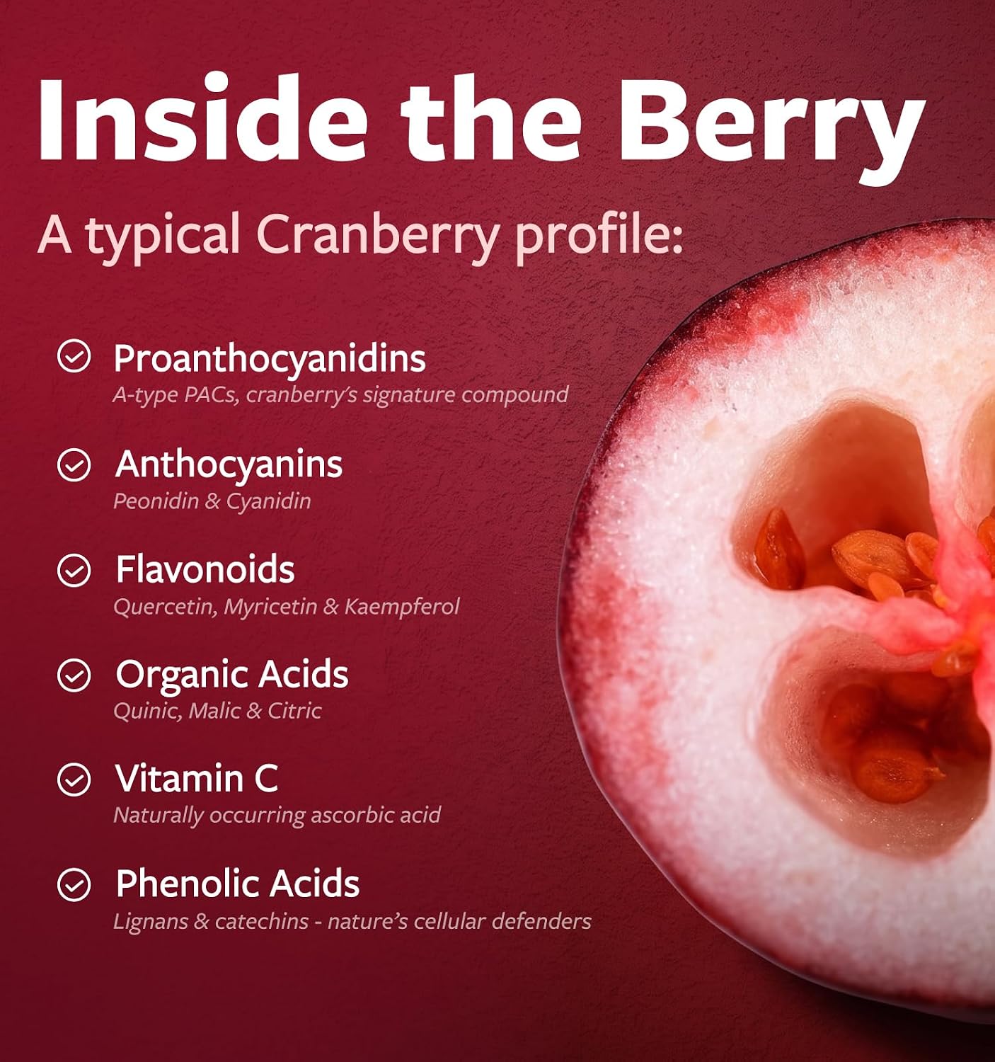 Organic Cranberry Pills for Women 500mg 50:1 Cranberry Concentrate Per Cap | Supports Urinary Tract Bladder and Kidney Health - Vegan Non-GMO USDA Organic & North American Sourced (2 Month Supply) - Image 4