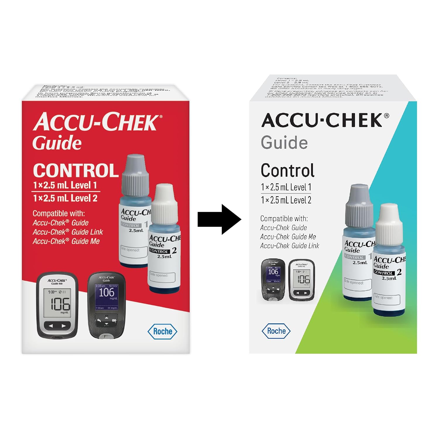 Accu-Chek Guide Diabetes Control Solution | Level 1 & 2, For Guide and Guide Me Test Meters, Diabetic Blood Glucose Monitoring - Image 2