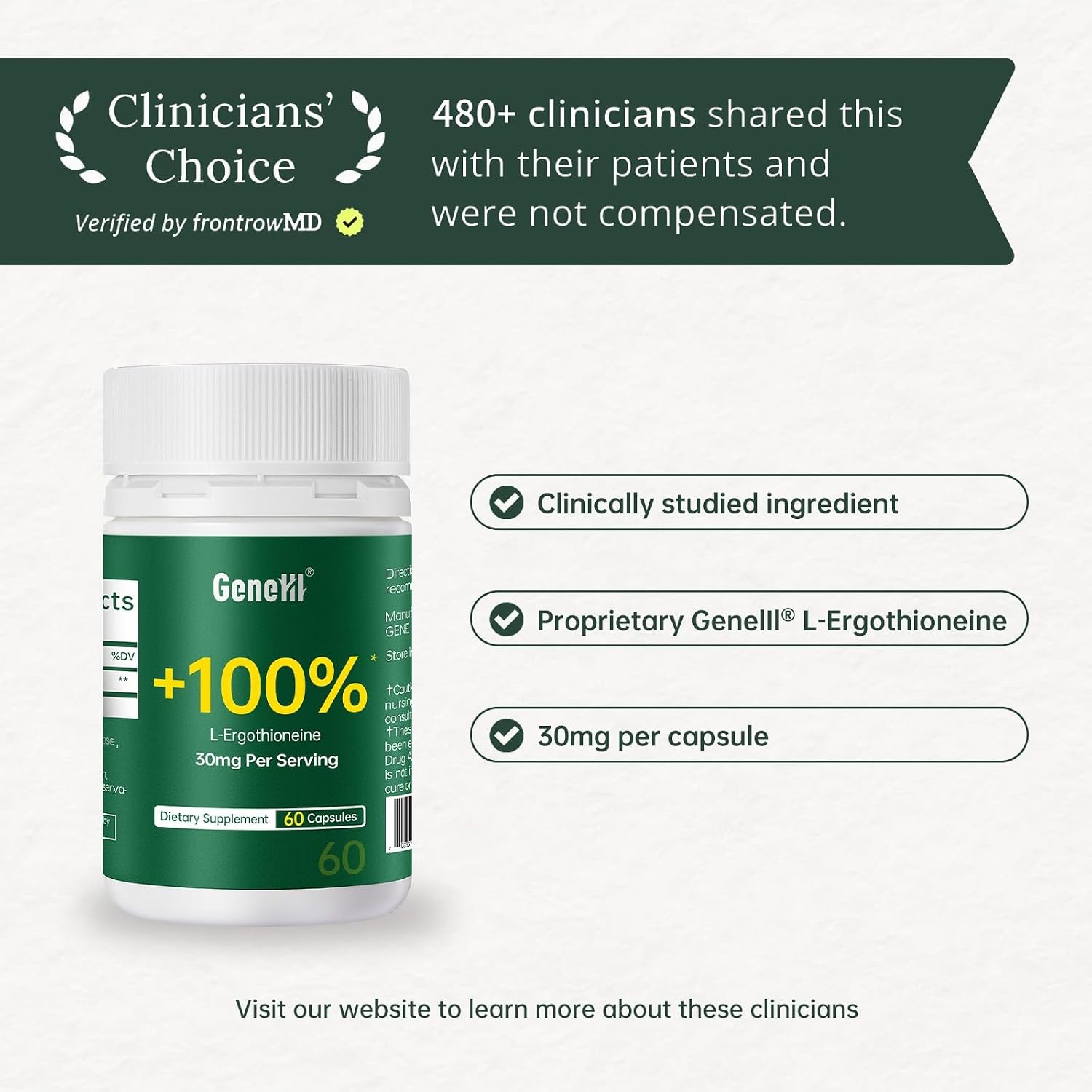 L-Ergothioneine Supplement 30mg - Fermentation-Based 99.99% Purity Antioxidant - Clinically Studied to Support Longevity, Restful Sleep & Healthy Aging - Vegan & Non-GMO - 60 Capsules - Image 3