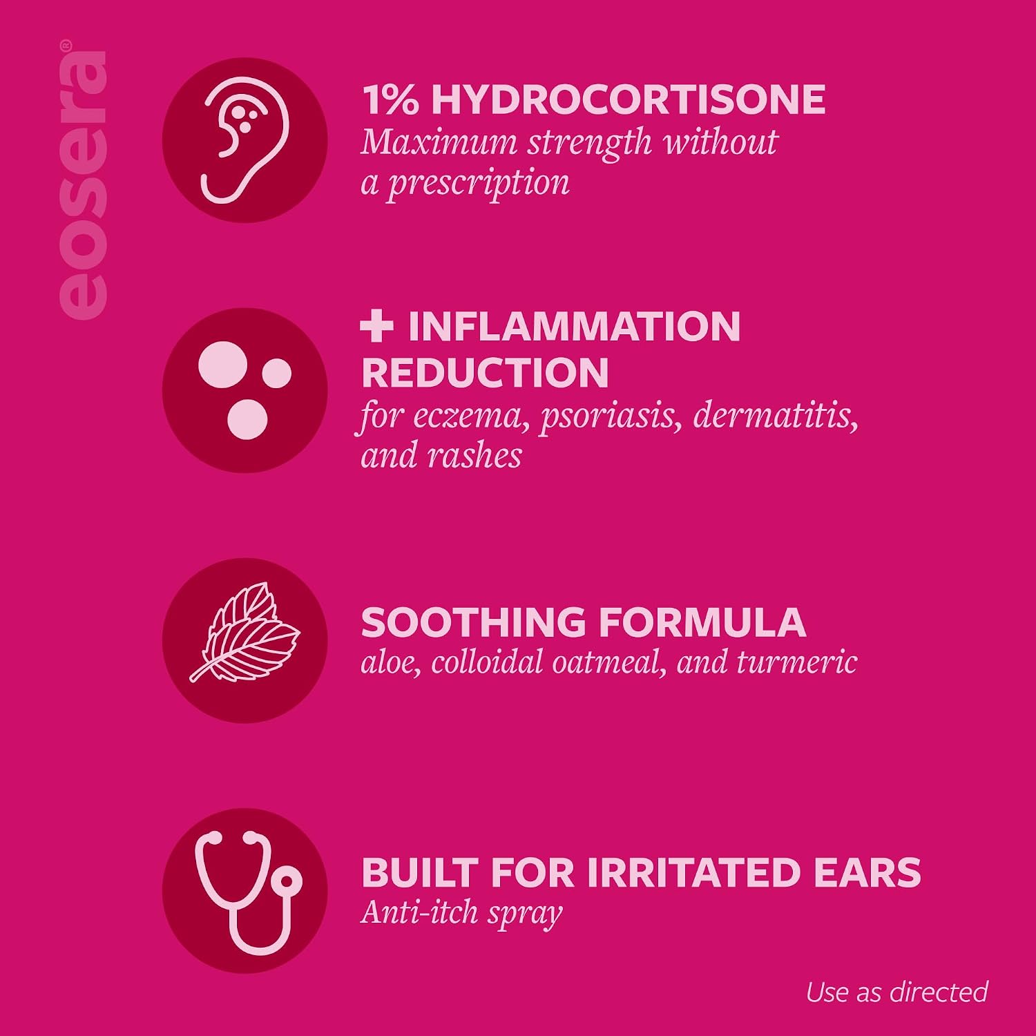eosera Ear Itch MD +Plus Anti-Itch Spray - 10 mL - 1% Hydrocortisone - Ear Drops for Itchy Ears, Inflammation, Psoriasis, and Eczema Relief - Image 5