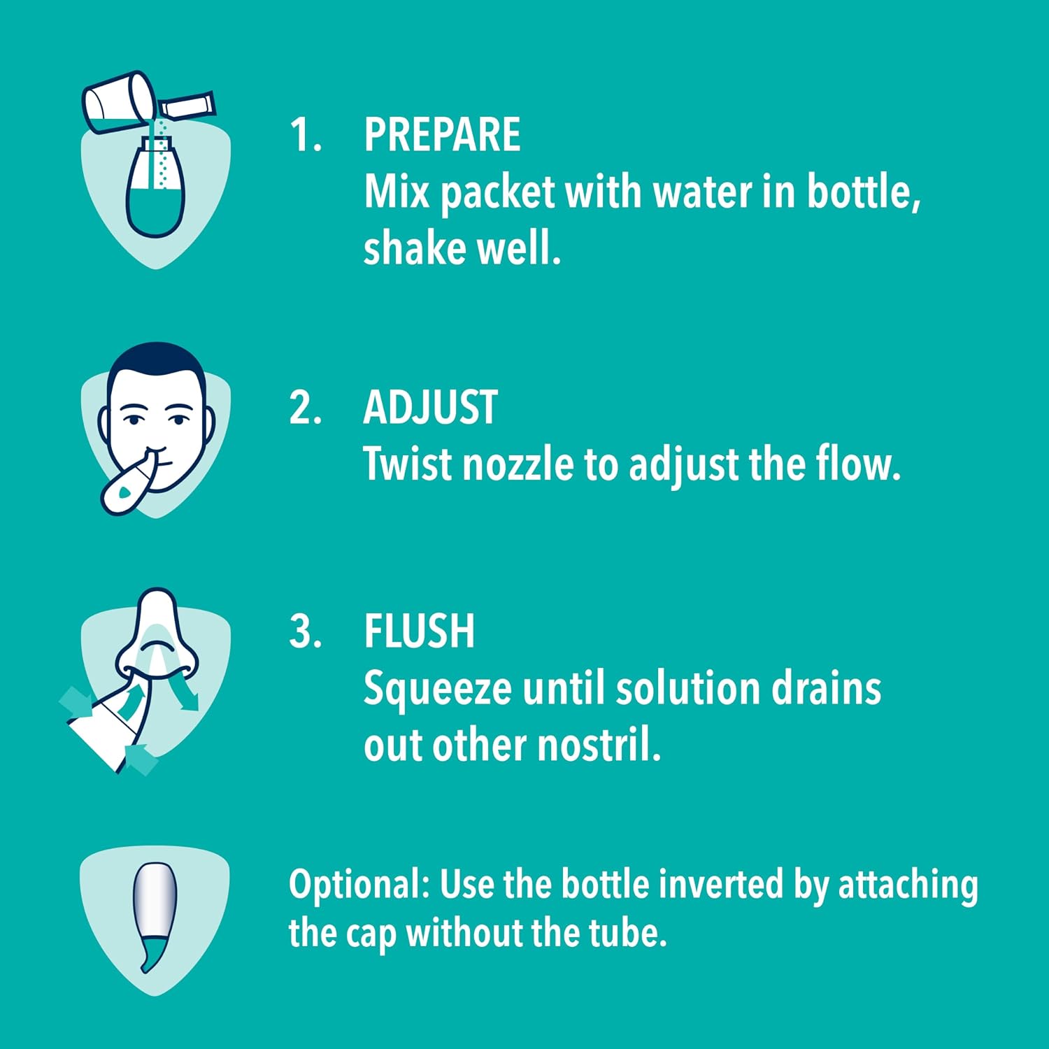 Vicks Sinex Saline Nasal Rinse Starter Kit, Drug Free Saline, Flush Out Mucus and Allergens, Fast & Effective Relief for Everyday Congestion from Sinus & Allergy, 1 Bottle + 30 Refill Packets - Image 2