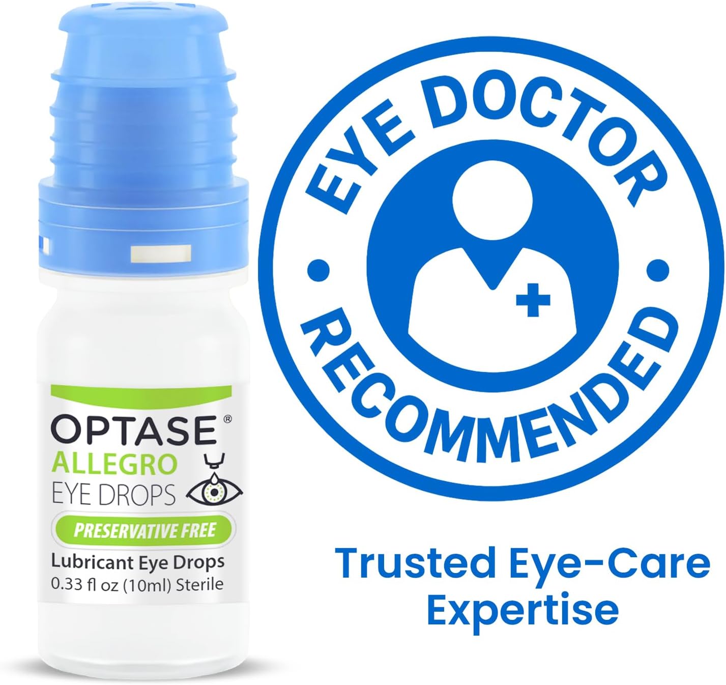Optase® Allegro Lubricant Eye Drops, 0.33 fl oz | Preservative Free Lubricant Eye Drops - Artificial Tears for Environmental Irritants - Contact Lens Compatible - 300 Doses - Image 7